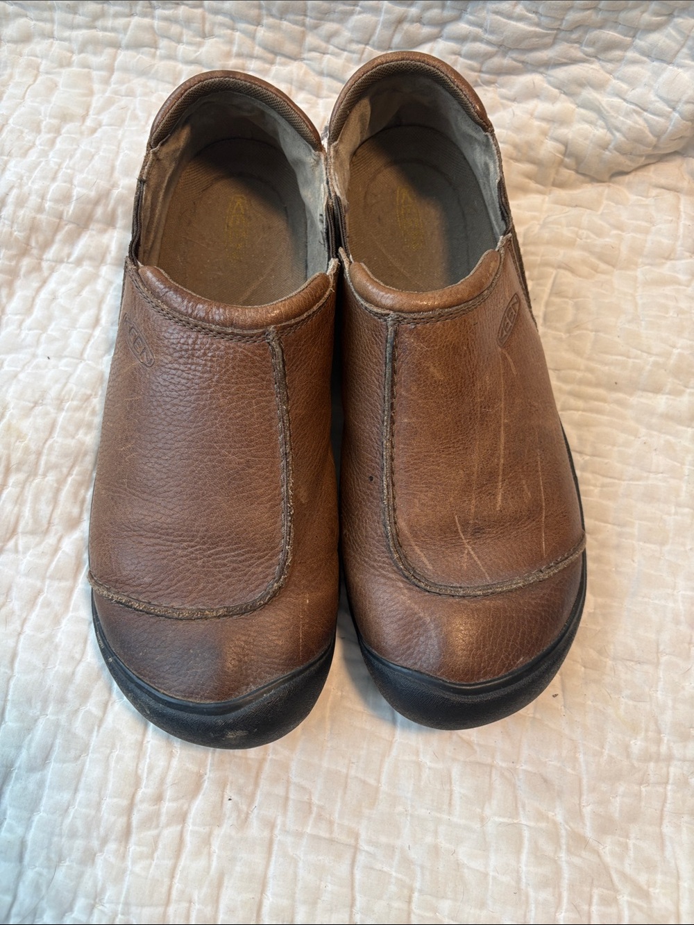 Keen Brown Leather Slip-On Casual Loafers